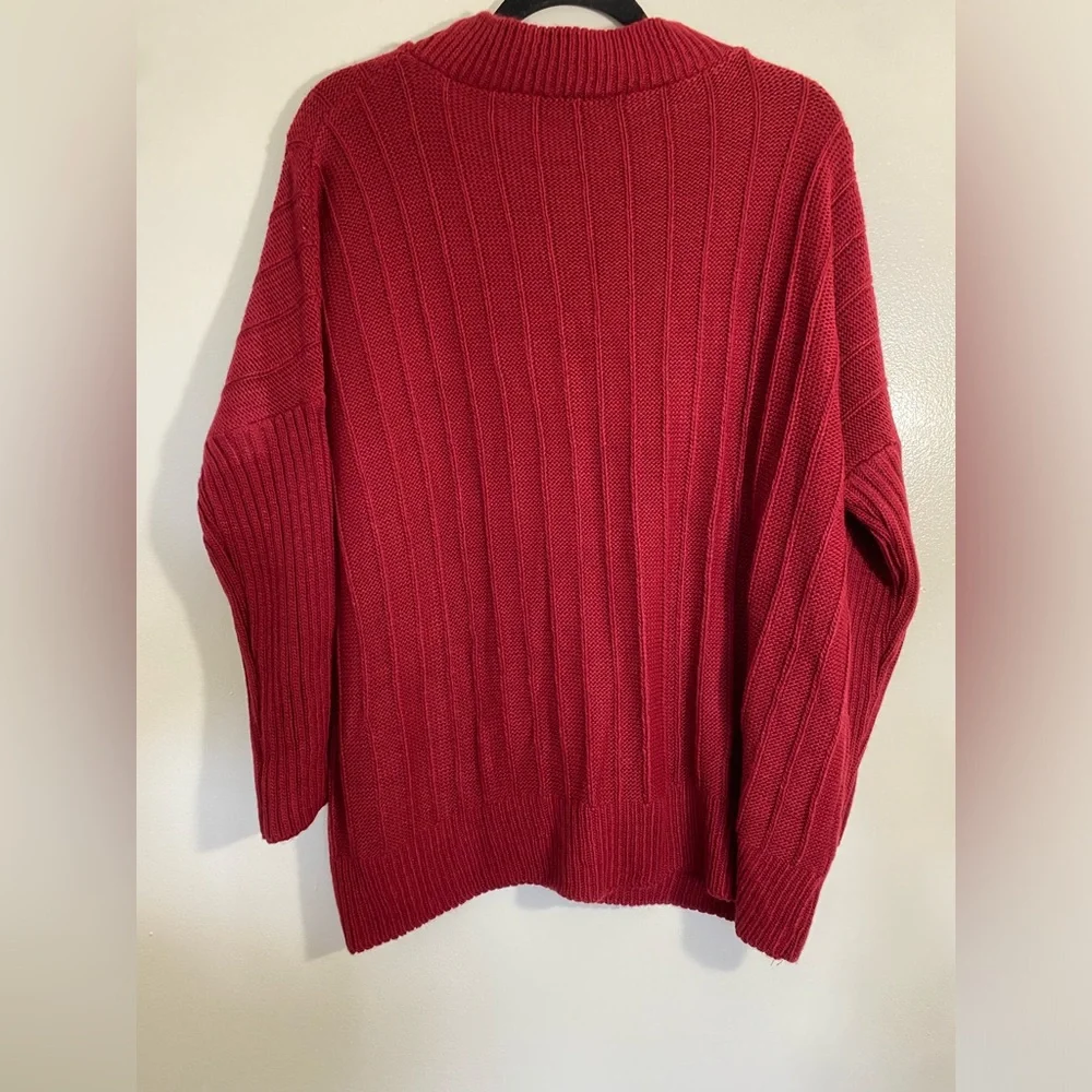 Barbara’s Closet Red Graphic Knit Sweater – Made in Italy